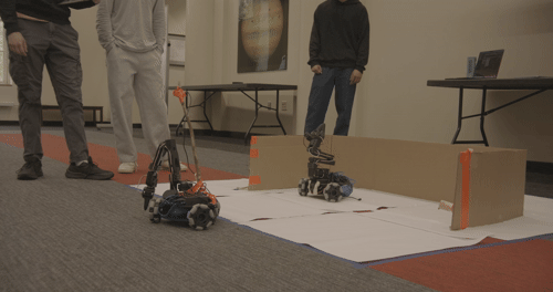 Striker vs. goalie robot
